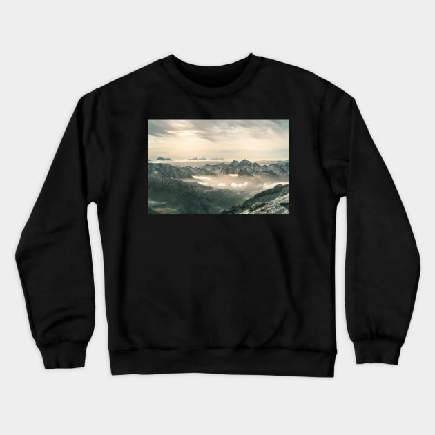 Hintertux Clouds Crewneck Sweatshirt by EviRadauscher